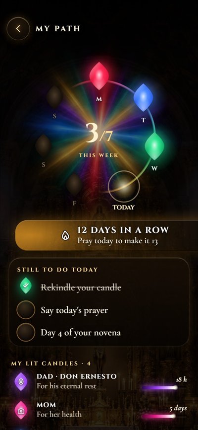 My Path: the week as a crown of lights, your streak and what's left for today
